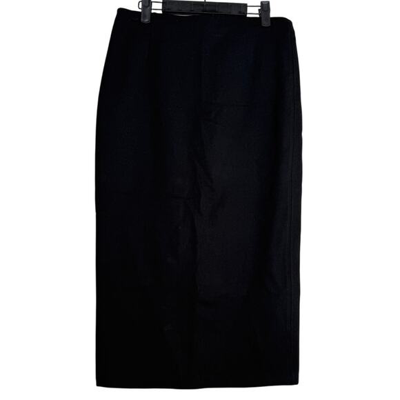 Zara Professional Straight Pencil Fitted Midi Stretch Skirt Back Slit L Black - Picture 14 of 15